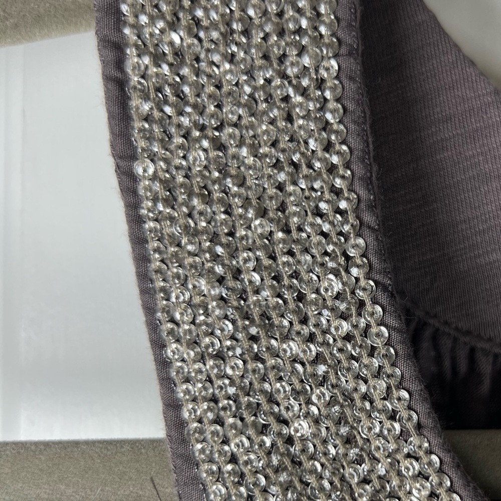 NWOT Banana Republic A-Line Belted Dress Sequin Embellishment Neckline Sz Large - Picture 5 of 9
